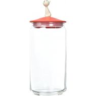Alessi AMMI22 RO MioJar Jar for cat Food in Glass with lid in thermoplastic Resin, One Size, Red Orange