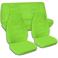 Smittybilt Totally Covers Fits 1987-1995 Jeep Wrangler YJ Solid Color Seat Covers: Lime Green - Full Set: Front & Rear (22 Colors) 1988 1989 1990 1991 1992 1993 1994 2-Door Complete Back Benc