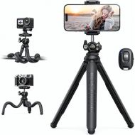 Lamicall Tripod for iPhone - 3 in 1 Flexible Phone Tripod with Wireless Remote - iPhone Tripod Stand for Video Recording Vlogging Selfie Compatible with iPhone Samsung Go Pro, Digital Camera