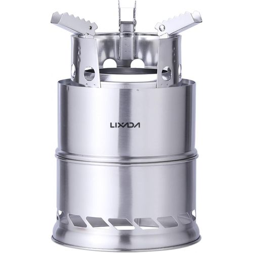 Lixada Camping Stove, Stainless Steel Outdoor Cooking Wood Burning Stove (Style3)