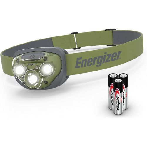  Energizer LED Headlamp, Bright Headlamp for Outdoors, Camping and Mechanic Work Light, Includes Batteries, Pack of 1, Forest Green
