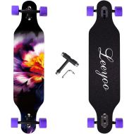Leeyoo 41 inch Longboard Skateboard,8 Layers Natural Maple Complete，Long Board Complete Cruiser Free-Style and Downhill