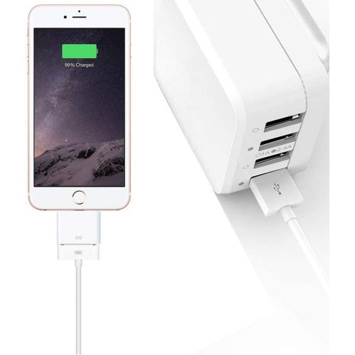  Sharllen [MFi Certified] Lightning to 30-Pin Adapter,iPhone 8-Pin Male to 30-Pin Female Charging Sync Converter Connector Compatible Apple iPhone 12 11 X 8 7 6P 5S 4S 4 3 3G/iPad/iPod White