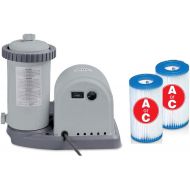 Intex 1500 GPH Pool Filter Pump & Intex Type A or C Filter Cartridges (2 Pack)