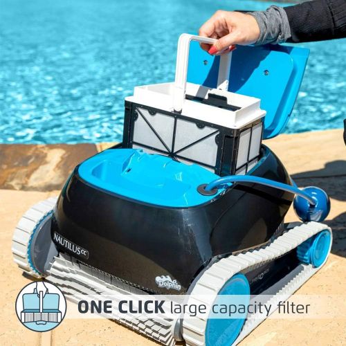  [무료배송]돌핀 노틸러스 수영장 청소 Dolphin Nautilus CC Automatic Robotic Pool Cleaner - Ideal for Above and In-Ground Swimming Pools up to 33 Feet - with Large Capacity Top Load Filter Basket