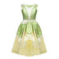 Agoky Girls Princess Dress Costume Frog Fairy Tale Fancy Dress Halloween Party Cosplay Ball Gown