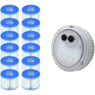 Intex PureSpa Light for Bubble Spa Hot Tub + S1 Replacement Cartridges (12 Pack)
