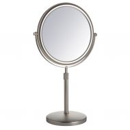 Jerdon JP4045N 9-Inch Vanity Mirror with 5x Magnification, Nickel Finish