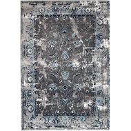SUMMIT BY WHITE MOUNTAIN Summit CP-UYM8-QM51 83 Venice Grey Washed Out Distressed Vintage Retro Style Area Rug Carpet Many Sizes Available , 2 x 3 door mat Actual is 22 inch x 35 inch