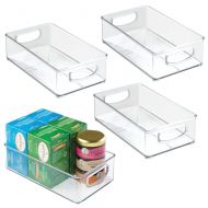 MDesign mDesign Kitchen Cabinet and Pantry Storage Organizer Bins - Pack of 4, Shallow, Clear