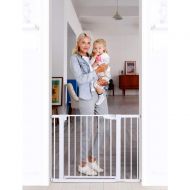 Cumbor 43.5Auto Close Safety Baby Gate,Extra Tall and Wide Child Gate,Easy Walk Thru Durability Dog Gate for The House,Stairs,Doorways.Included 4 Wall Cups,2.75-Inch and 8.25-Inch