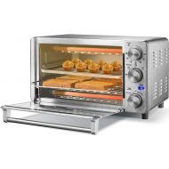 COMFEE Toaster Oven, 4 Slice, 12L, Multi-function Stainless Steel Finish with Timer-Toast-Bake-Broil Settings, 1100W, Perfect for Countertop (CFO-BG12(SS))