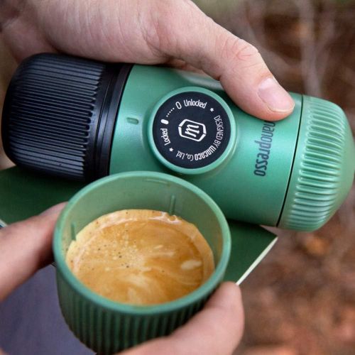  WACACO Nanopresso Portable Espresso Maker Bundled with Protective Case, Upgrade Version of Minipresso, Mini Travel Coffee Machine, Perfect for Camping, Travel and Office (New Eleme