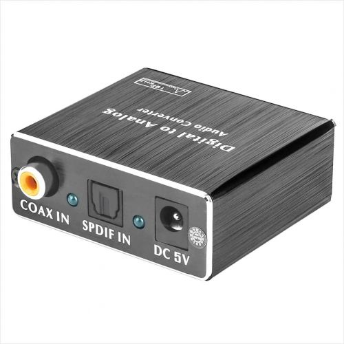  192Khz Digital-to-Analog Audio Converter - ROOFULL DAC Digital SPDIF Optical (Toslink) to Analog L/R RCA & 3.5mm AUX Stereo Audio Adapter with Optical & Coaxial Cable for PS3/4 DVD