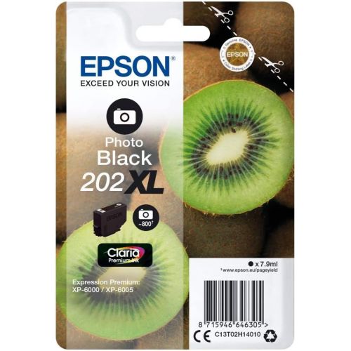 엡손 Epson C13T02H14010 (202XL) Ink Cartridge Bright Black, 800 Pages, 8ml