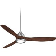 Minka-Aire F749L-BN Skyhawk 60 Inch LED Ceiling Fan with Carved Wood Blades, Integrated LED Light and DC Motor in Brushed Nickel Finish