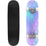 Mulluspa Classic Concave Skateboard Cute Surfer Bear Vector Design Longboard Maple Deck Extreme Sports and Outdoors Double Kick Trick for Beginners and Professionals