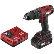 SKIL PWR CORE 20 Brushless 20V 1/2 Inch Hammer Drill Includes 2.0Ah Lithium Battery and PWR JUMP Charger - HD529402