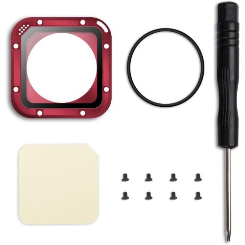  (2 PCS) ParaPace Lens Replacement Kit with Protective Housing Frame Shell Case for GoPro Hero 5 Session & 4 Session Action Camera Accessories Repair Parts (Red Len)