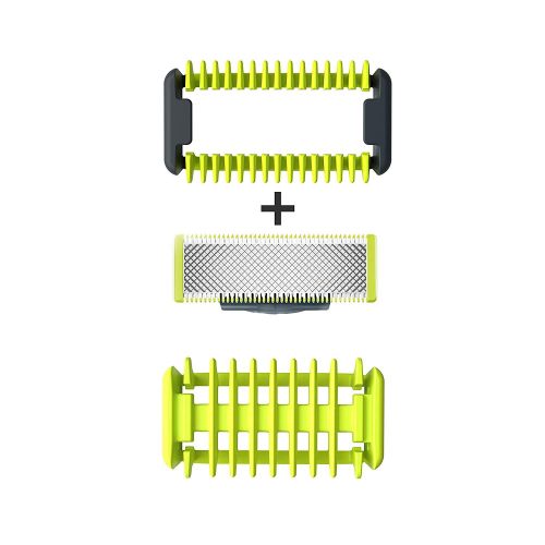 필립스 PHILIPS Philip Norelco OneBlade Pro Kit, Hybrid Electric Trimmer and Shaver with Charging Stand and Precision Comb, QP6520 + OneBlade Body Kit, 3 pieces, QP610 + 2 QP220 OneBlade Replaceme