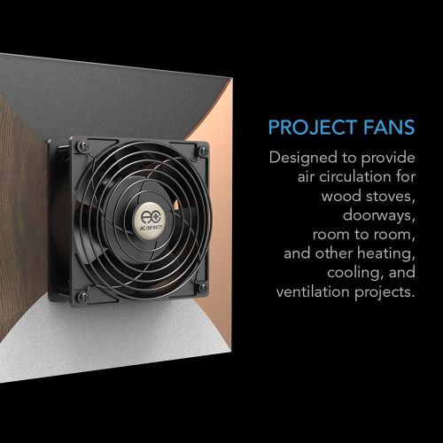  AC Infinity AXIAL S1225D, Dual 120mm Muffin Fan with Speed Controller, UL Certified for Doorway, Room to Room, Wood Stove, Fireplace, Circulation Projects