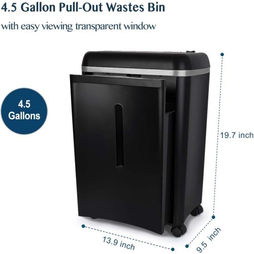  WOLVERINE 8-Sheet Super Micro Cut High Security Level P-5 Ultra Quiet Paper/Credit Card Home Office Shredder with 4.5 gallons Pullout Waste Bin SD9101 (Black)