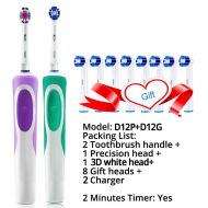 YDGD98F Vitality Electric Toothbrush Rechargeable Teeth Brush Heads 3D White 2 Minutes Timer + 4 Gift Replace...