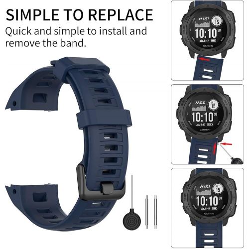  Vozehui Bands Compatible with Garmin Instinct Sports GPS, Soft Silicone Adjustable Replacement Wristbands for Garmin Instinct/Instinct Tide/Instinct Tactical
