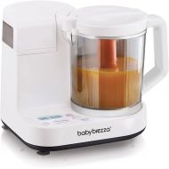 Baby Brezza One Step Glass Baby Food Maker ? Auto shut Off, Dishwasher Safe Cooker and Blender to Steam + Puree Organic Food for Infants + Toddlers - 4 Cup Capacity