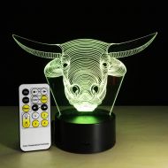 KAIYED 3D Night Light 3D Led Night Light 7 Color Changing Mood Night Lamp Touch Switch USB Table Lamp Sensor Light Gift