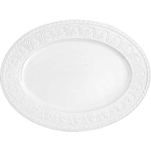  Cellini Oval Serving Platter by Villeroy & Boch - Premium Porcelain - Made in Germany - Dishwasher and Microwave Safe - Elegand Engraved Detail - 15.75 Inches