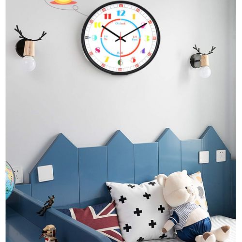  [아마존베스트]LAWEI 12 Inch Telling Time Teaching Clock - Teachers Choice Education Wall Clock Silent Wall Clock for Kids Educational Tool for Homeschool, Classroom, Teachers and Parent