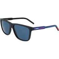 Lacoste Mens L932S-001 Rectangular Sunglasses, Matte Black, 57/15/145