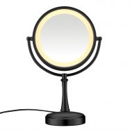 Conair Reflections 3-Way Touch Control Lighted Makeup Mirror, 1x/7x magnification, Matte Black