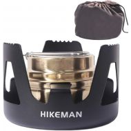 HIKEMAN Portable Mini Alcohol Stove Single Burner Camping Stove with Aluminium Stand Outdoor Kitchen Equipment for Backpacking Hiking Picnic (Black)