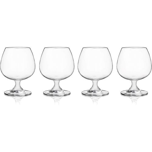  [아마존베스트]True Snifter Crystal, Set of 4 Brandy Bowls, Cognac Balloon Glass for Bourbon, Whiskey, Scotch, 14 oz