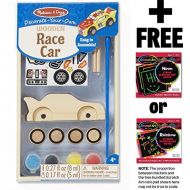 Melissa & Doug Race Car: Decorate-Your-Own Kit & 1 Scratch Art Mini-Pad Bundle (08829)