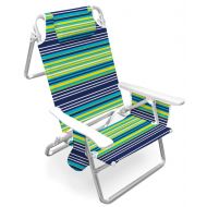 Caribbean Joe CJ-7750BLST 5 Position Folding Beach Chair with Carrying Strap, Stripe