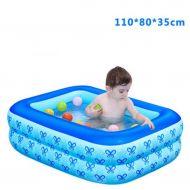 Der Child Inflatable Bath Inflatable Swimming Pool Thicken Insulation Baby Swimming Pool Bath Plastic Fold Tub Ocean Ball Pool Paddling Pool Water Playground Foot Pump Bathtub Infl