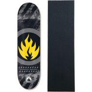 Black Label Skateboards Black Label Skateboard Deck Circle Flame Black/Yellow 8.38 x 32.5 with Grip