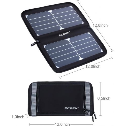  [아마존베스트]ECEEN Solar Charger Panel with 10W High Efficiency Sunpower Cells & Smart USB Output for Smart Mobile Phone Tablets Device Power Supply Waterproof Portable Foldable Travel Camping