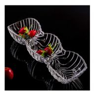 Fruit Bowls Divided Fruit Plate/European Creative Candy Dish Dried Fruit Plate/Living Room Fruit Plate Crystal Glass Fruit Bowl (color : B)