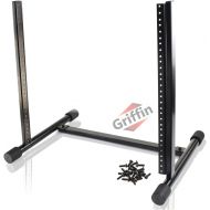 Rack Mount Stand with 10 Spaces by Griffin | Music Studio Recording Equipment Mixer Standing Case | RackMount Audio Network Server Gear for DJs, Stage Performers and Bands|Includes