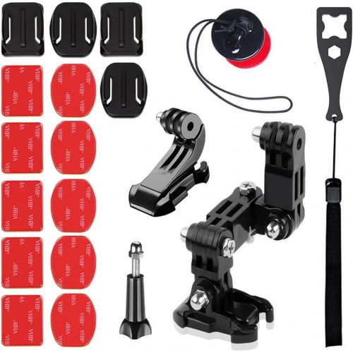  AxPower Motorcycle Helmet Chin Mount Kits for GoPro Hero 4 5 6 7 8 Black/Session, AKASO/Campark/YI Action Camera, with Adhesive Pads and J Hook Mount