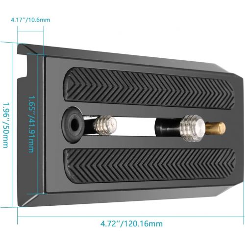 니워 [아마존베스트]Neewer Rapid Connect Quick Release Sliding Plate Camera Mount with 1/4 and 3/8 Mounting Screws for Manfrotto 501HDV 503HDV 701HDV MH055M0-Q5