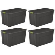 MRT SUPPLY 4 Pack Large 45 Gallon Wheeled Latching Storage Tote Boxes with Ebook