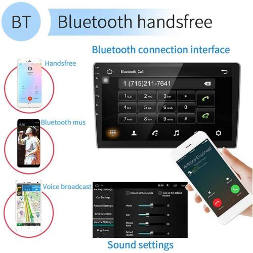  Android Car Radio 10 Inch Touch Screen GPS Sat Navi Stereo Player AMprime 2 Din Bluetooth WiFi FM Receiver Mobile Phone Mirror Link Dual USB + Backup Camera