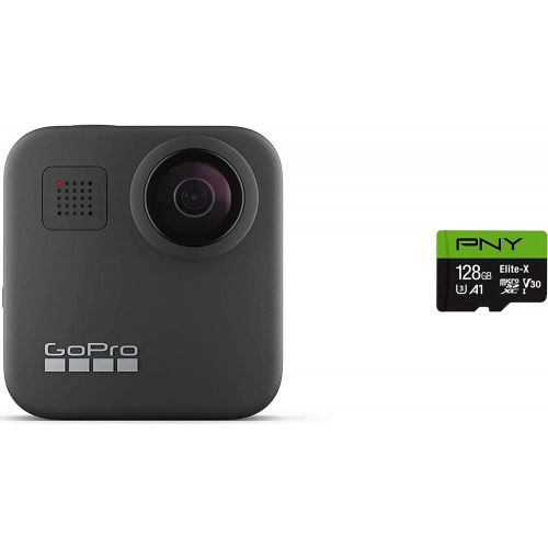 고프로 GoPro MAX - Waterproof 360 + Traditional Camera + PNY Elite-X 128GB U3 microSDHC Card (Bundle)