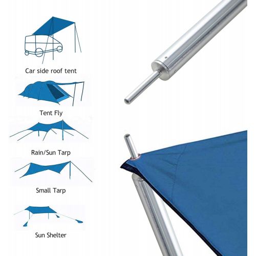  REDCAMP Adjustable Aluminum Tarp Poles Set of 2, 75-85 Multifunction & Lightweight Telescoping Beach Tent Poles for Canopy Awning Silver