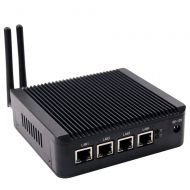 PetsKing Micro Industrial Computer Intel Atom CPU E3845-2MB L2 Cache,1.91GHz with 4X Intel Gigabit LAN Ports,Micro Appliance Used as Router Equipped with WiFi (4GB-RAM 128GB-SSD)
